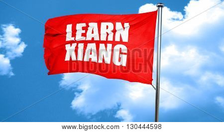 learn xiang, 3D rendering, a red waving flag