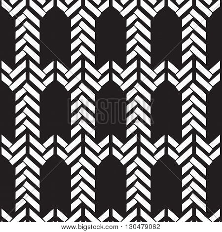 Seamless abstract vector pattern stripes in black and white background