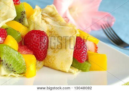 Crepes com frutos