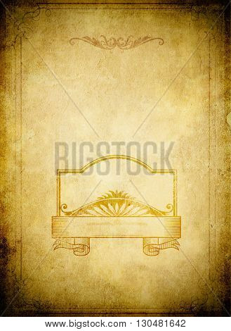 Grunge paper baxkground with decorative vintage frame.
