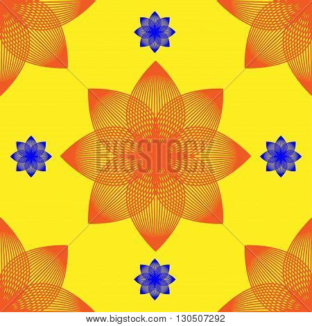 Seamless abstract flower pattern by blends. Vector illustration