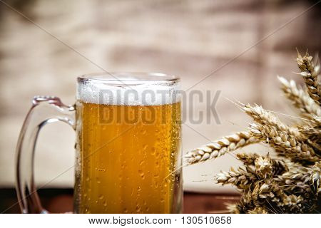 Light Wheat Beer And A Bunch Of Wheat