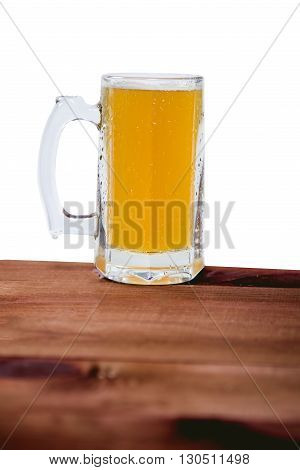 Light Beer On The Bar On A White Background