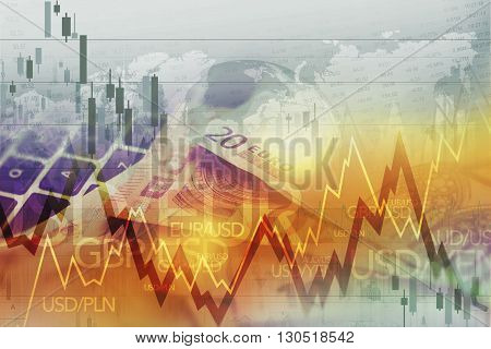 World Currency Forex Trade. Currency Trading Conceptual Graphic.