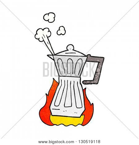 freehand textured cartoon espresso stovetop maker
