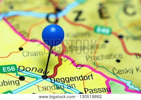 Deggendorf pinned on a map of Germany