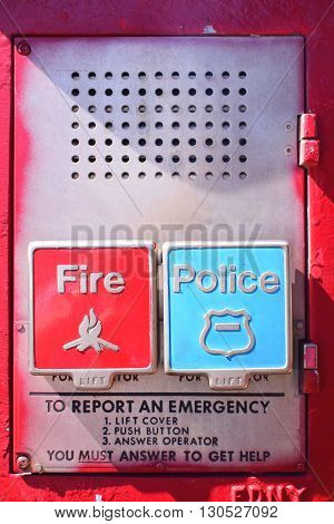 Emergency box on the street in New York City