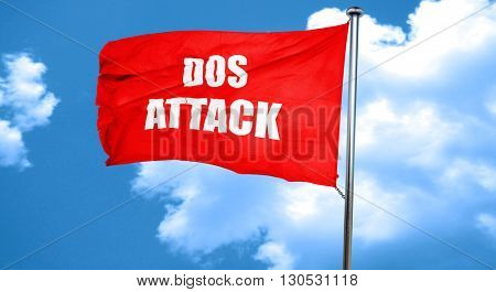 DOS warfare background, 3D rendering, a red waving flag