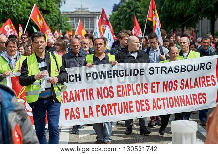 Avenue De La Liberte With Protestors