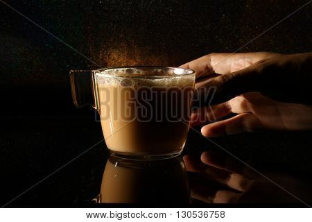 Malaysia most favorite drinks called teh tarik or milk tea