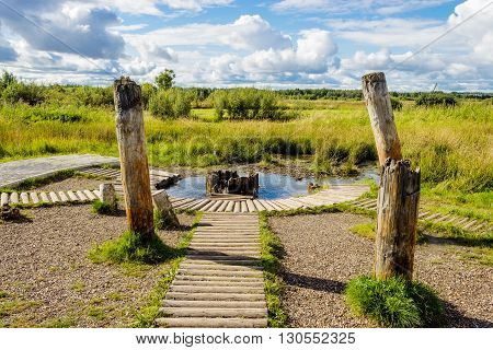 Wellspring source old salt well in Solikamsk. Russia