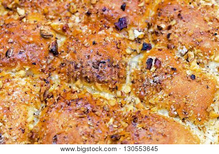 Close up of tasty buckwheat cake. This dish is similar to bread made from buckwheat.