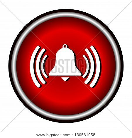 Ringing bell flat icon on white background
