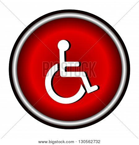 Disabled Handicap Icon in red circle on white background