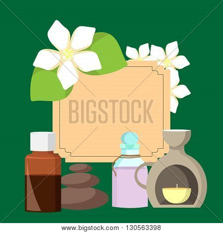vector set for aromatherapy and spa with flowers of bitter orange