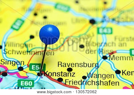 Konstanz pinned on a map of Germany