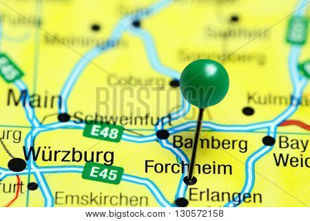 Forchheim pinned on a map of Germany