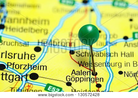 Aalen pinned on a map of Germany