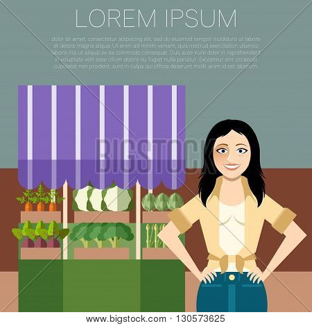 Vector image of the Vegetable market banner