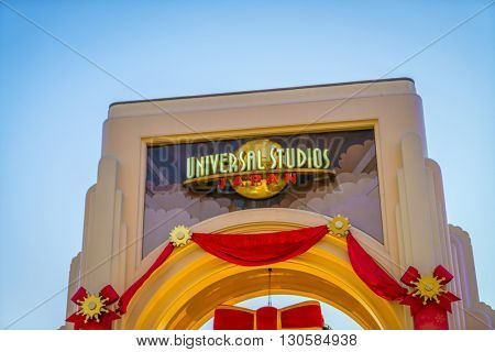 OSAKA, JAPAN - December 1, 2015: Universal Studios Japan (USJ). According to 2014 Theme Index Global Attraction Attendance Report, USJ is ranked fifth among the top 25 amusement parks worldwide.