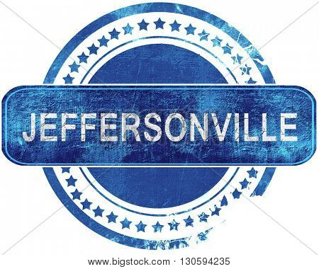 jeffersonville grunge blue stamp. Isolated on white.