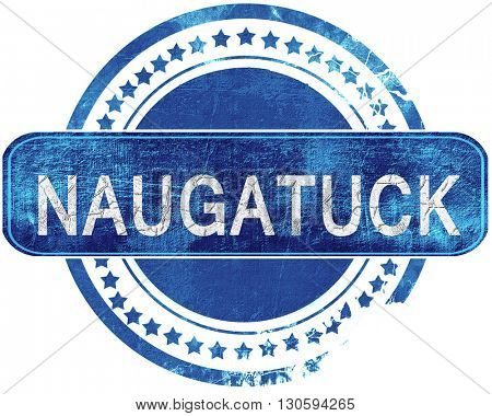naugatuck grunge blue stamp. Isolated on white.
