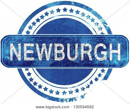 newburgh grunge blue stamp. Isolated on white.