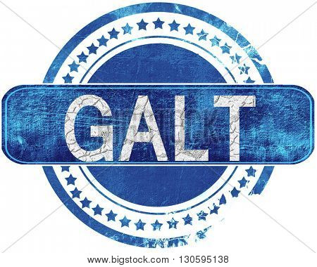 galt grunge blue stamp. Isolated on white.