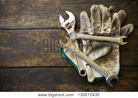 Hand tools set or Work tools set background, Tools in industry job for general work or hard work.