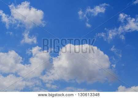 Clouds in the blue sky. Synoptics. Good weather