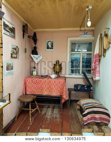MURMANSK, Russia - July 06 2013, Interior home Soviet fishermen mid-20th century, Murmansk
