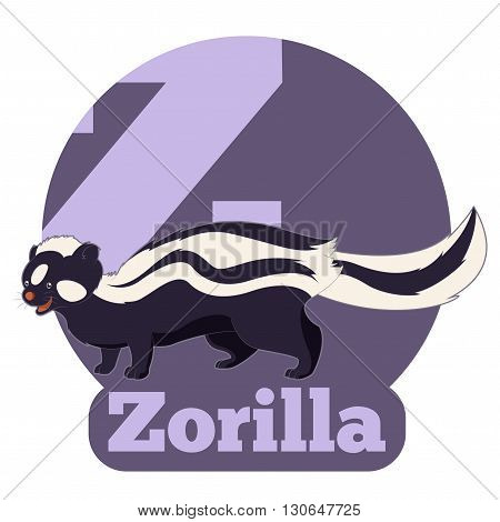Vector image of the ABC Cartoon Zorilla