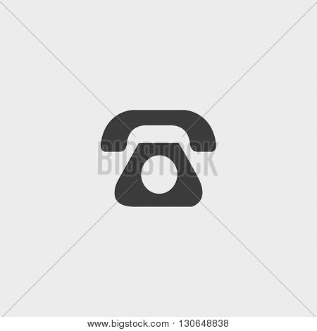 Phone icon in a flat design in black color. Vector illustration eps10