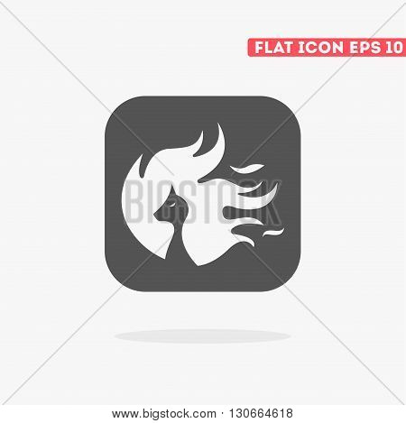 Flat fire beast icon. Vector animal icon. Animal icon. Fire beast. Logo animal