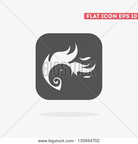 Flat fire beast icon. Vector animal icon. Animal icon. Fire beast. Logo animal