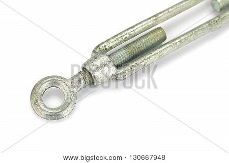 steel turnbuckle isolated on a white background