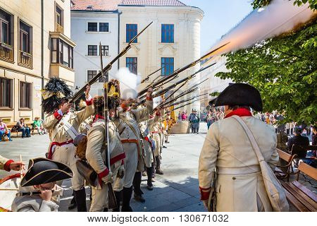 Bratislava, Slovakia - 21 May 2016: A Reminder Of The Siege Of Napoleon In Bratislava (pressburg)