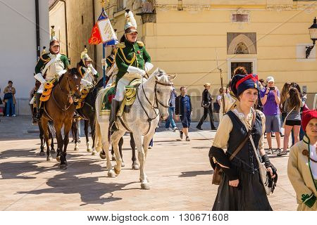 Bratislava, Slovakia - 21 May 2016: A Reminder Of The Siege Of Napoleon In Bratislava (pressburg)