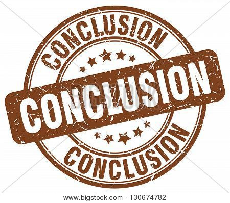 conclusion brown grunge round vintage rubber stamp