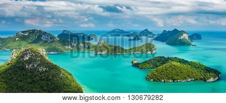 Tropical Group Of Islands In Ang Thong National Marine Park, Thailand. Top View