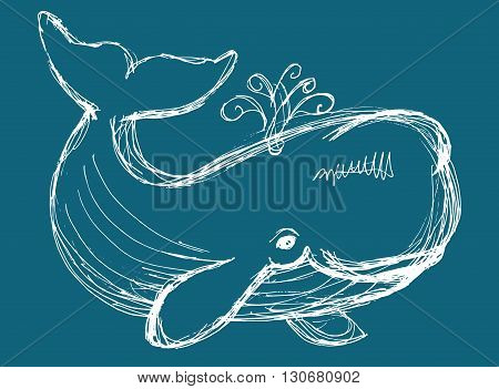 Whale Illustration.