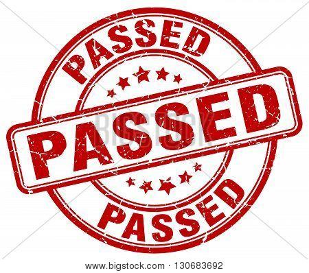 passed red grunge round vintage rubber stamp