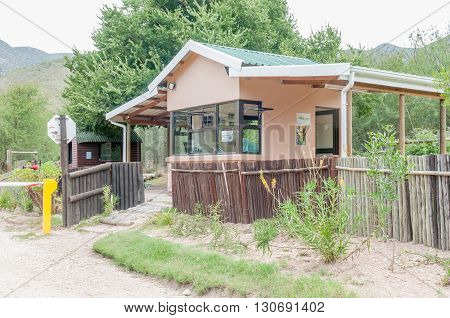 BAVIAANSKLOOF SOUTH AFRICA - MARCH 6 2016: The access control office at the eastern gate of the Baviaanskloof (baboon valley) wilderness area