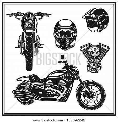 vintage motorcycling quality logo label set vector