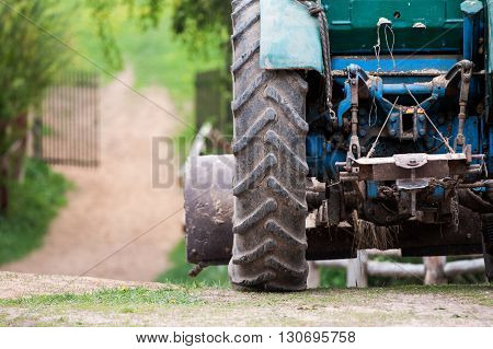 agrimotor close up at the farm in summer