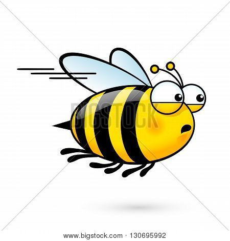 Illustration of a Friendly Cute Bee a Hurry to Visit
