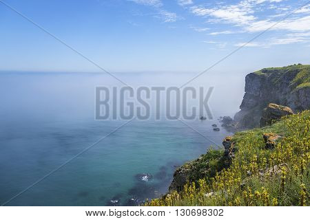 Cape Kaliakra, Bulgaria. Rocky coast of Cape with sea views.
