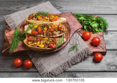 Vegetarian Lunch Baked Stuffed