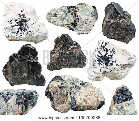Various Natural Mineral Stones Ilmenite Isolated