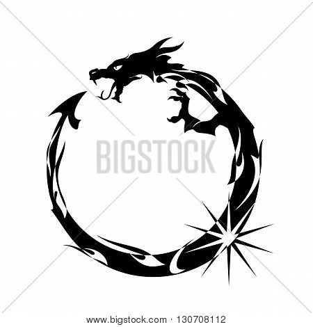 Ouroboros Black Dragon Eating its Own Tail